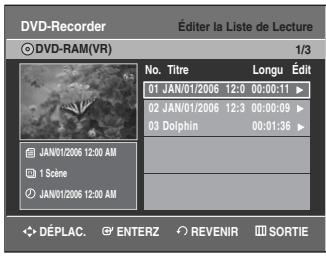 SAMSUNG DVD-VR335 - Appuyez sur la touche Play List lorsque le disque est arrêté. - 1
