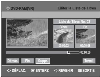 SAMSUNG DVD-VR335 - Suppression d'une partie d'un titre - 8