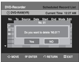 SAMSUNG DVD-VR335 - Press the  button to select Delete, then press the ENTER or  button. - 1