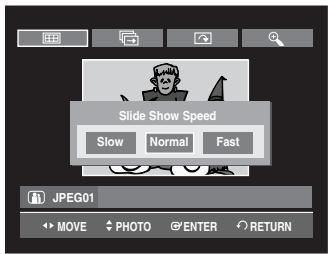 SAMSUNG DVD-VR335 - 5-1 If you press the  button, the Slide Show Speed screen will appear. - 1
