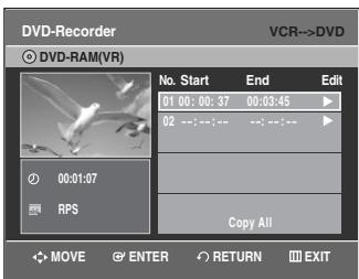 SAMSUNG DVD-VR335 - To copy from VCR to DVD - 6