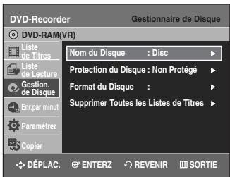 SAMSUNG DVD-VR335 - Sélectionnez l'enregistrement en déplaçant la barre de sélection à l'aide des touches ▲▼, puis appuyez sur ENTER. - 1