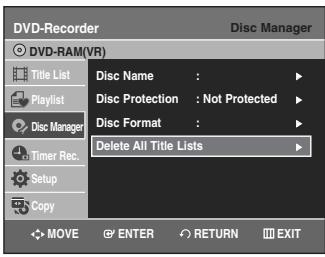 SAMSUNG DVD-VR335 - Delete All Title Lists - 7