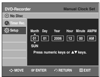 SAMSUNG DVD-VR335 - Manual Clock Set - 5