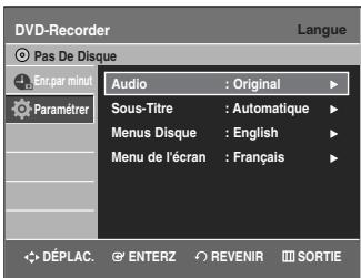 SAMSUNG DVD-VR335 - Configuration des options de langue - 2