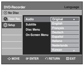 SAMSUNG DVD-VR335 - Setting Up the Language Options - 3