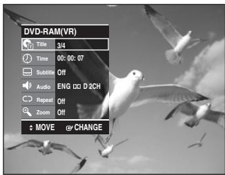 SAMSUNG DVD-VR335 - Using the MENU button - 6