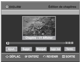 SAMSUNG DVD-VR335 - Appuyez sur les touches ▲▼ pour sélectionner Édition de chapitres, puis appuyez sur ENTER ou sur la touche ▷. - 1