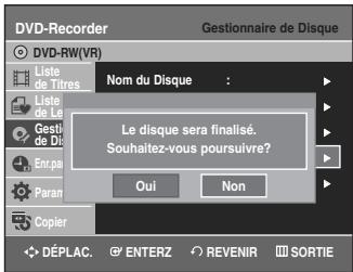 SAMSUNG DVD-VR335 - Finalisation du disque - 9