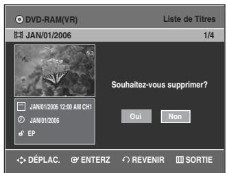 SAMSUNG DVD-VR335 - Appuyez sur la touche TITLE LIST. L'écran Liste de Titres s'affiche. - 4