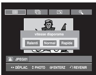 SAMSUNG DVD-VR335 - 5-1 Si vous appuyez sur la touche II, l'écran de vitesse du diaporama apparaît. - 1