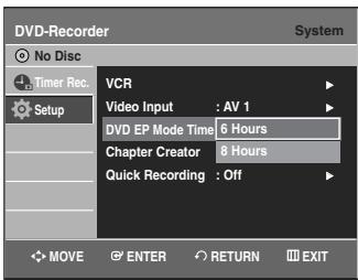 SAMSUNG DVD-VR335 - DVD EP Mode Time - 2