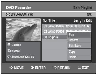 SAMSUNG DVD-VR335 - - Deleting a Playlist Title from the Playlist - 2