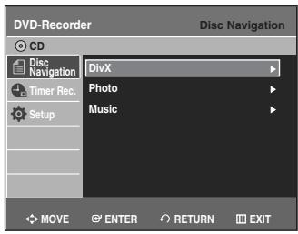 SAMSUNG DVD-VR335 - Press the  buttons to select the Disc Navigation, and then press the ENTER or  button. - 1