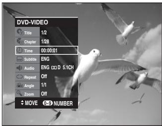 SAMSUNG DVD-VR335 - Press the  buttons to select Time. - 1