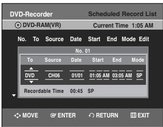 SAMSUNG DVD-VR335 - Making a Timer Recording - 7