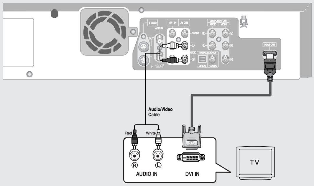 SAMSUNG DVD-VR335 - Connecting to a TV with DVI Jack - 1