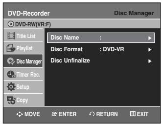 SAMSUNG DVD-VR335 - Unfinalizing a disc (VVR mode) - 3