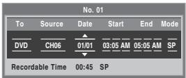 SAMSUNG DVD-VR335 - Making a Timer Recording - 8