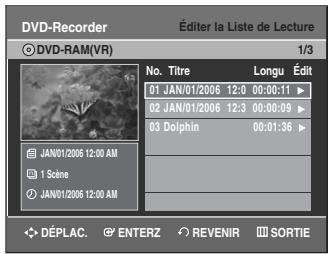SAMSUNG DVD-VR335 - Copie d'un titre de la liste de lecture sur une bande vidéo - 1
