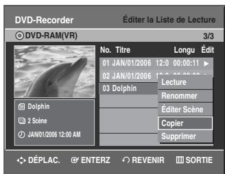 SAMSUNG DVD-VR335 - Copie d'un titre de la liste de lecture sur une bande vidéo - 3
