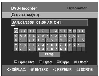 SAMSUNG DVD-VR335 - Modification du nom d'un titre - 8