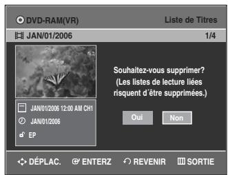 SAMSUNG DVD-VR335 - Appuyez sur la touche TITLE LIST. L'écran Liste de Titres s'affiche. - 3