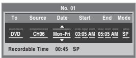SAMSUNG DVD-VR335 - Making a Timer Recording - 9