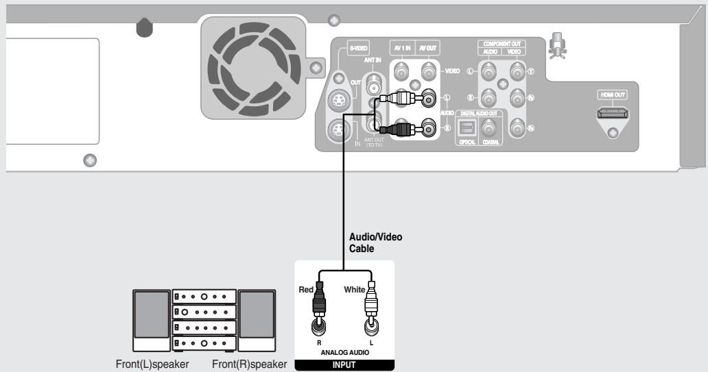 SAMSUNG DVD-VR335 - Connecting to a stereo amplifier with analog input jacks - 1
