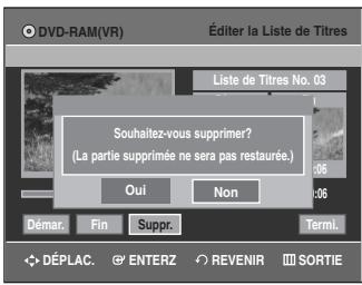 SAMSUNG DVD-VR335 - Suppression d'une partie d'un titre - 9
