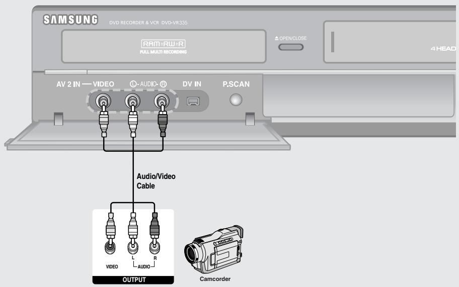 SAMSUNG DVD-VR335 - Connecting a Camcorder to the AV 2 IN jacks - 1