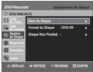 SAMSUNG DVD-VR335 - Annulation d'une finalisation de disque (modes V et VR) - 3