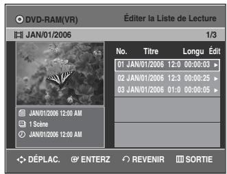 SAMSUNG DVD-VR335 - Appuyez sur la touche Play List lorsque le disque est arrêté. - 2