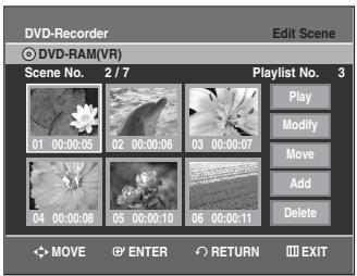 SAMSUNG DVD-VR335 - Press the  buttons to select Edit Scene, then press the ENTER or button. - 1