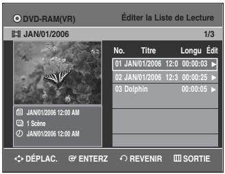 SAMSUNG DVD-VR335 - Appuyez sur la touche Play List lorsque le disque est arrêté. - 1