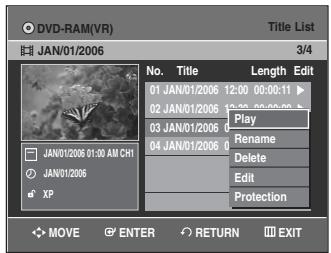 SAMSUNG DVD-VR335 - Renaming(Labeling) a Title - 7