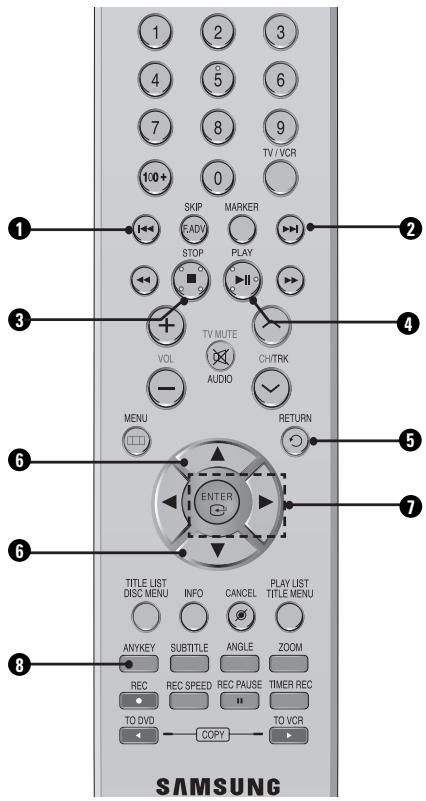 SAMSUNG DVD-VR335 - Buttons on the Remote Control used for MP3 disc playback - 1