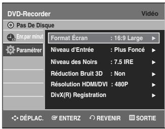 SAMSUNG DVD-VR335 - Configuration des options d'affichage (vidéo) - 2