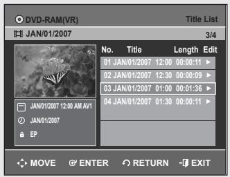 SAMSUNG DVD-VR355 - Renaming(Labeling) a Title - 7