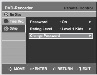 SAMSUNG DVD-VR355 - Changing the Rating Level - 1