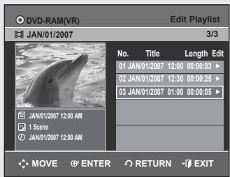 SAMSUNG DVD-VR355 - Creating a Playlist - 5