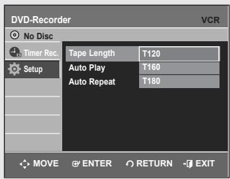 SAMSUNG DVD-VR355 - This function allows you to set up the VCR. - 1