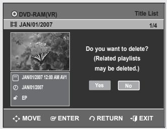 SAMSUNG DVD-VR355 - Renaming(Labeling) a Title - 8