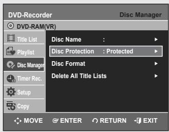 SAMSUNG DVD-VR355 - Follow these instructions to give a name to a disc. - 2