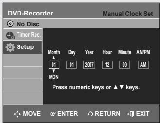 SAMSUNG DVD-VR355 - Auto Clock Set - 6