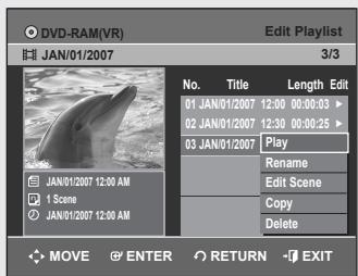 SAMSUNG DVD-VR355 - Creating a Playlist - 6