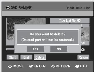 SAMSUNG DVD-VR355 - Deleting a Title - 11