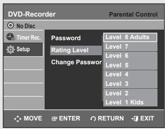 SAMSUNG DVD-VR355 - Setting Up the Parental Control - 2
