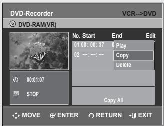 SAMSUNG DVD-VR355 - To Copy from VCR to DVD - 1