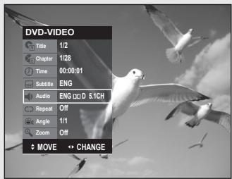 SAMSUNG DVD-VR355 - Selecting the Audio language - 3